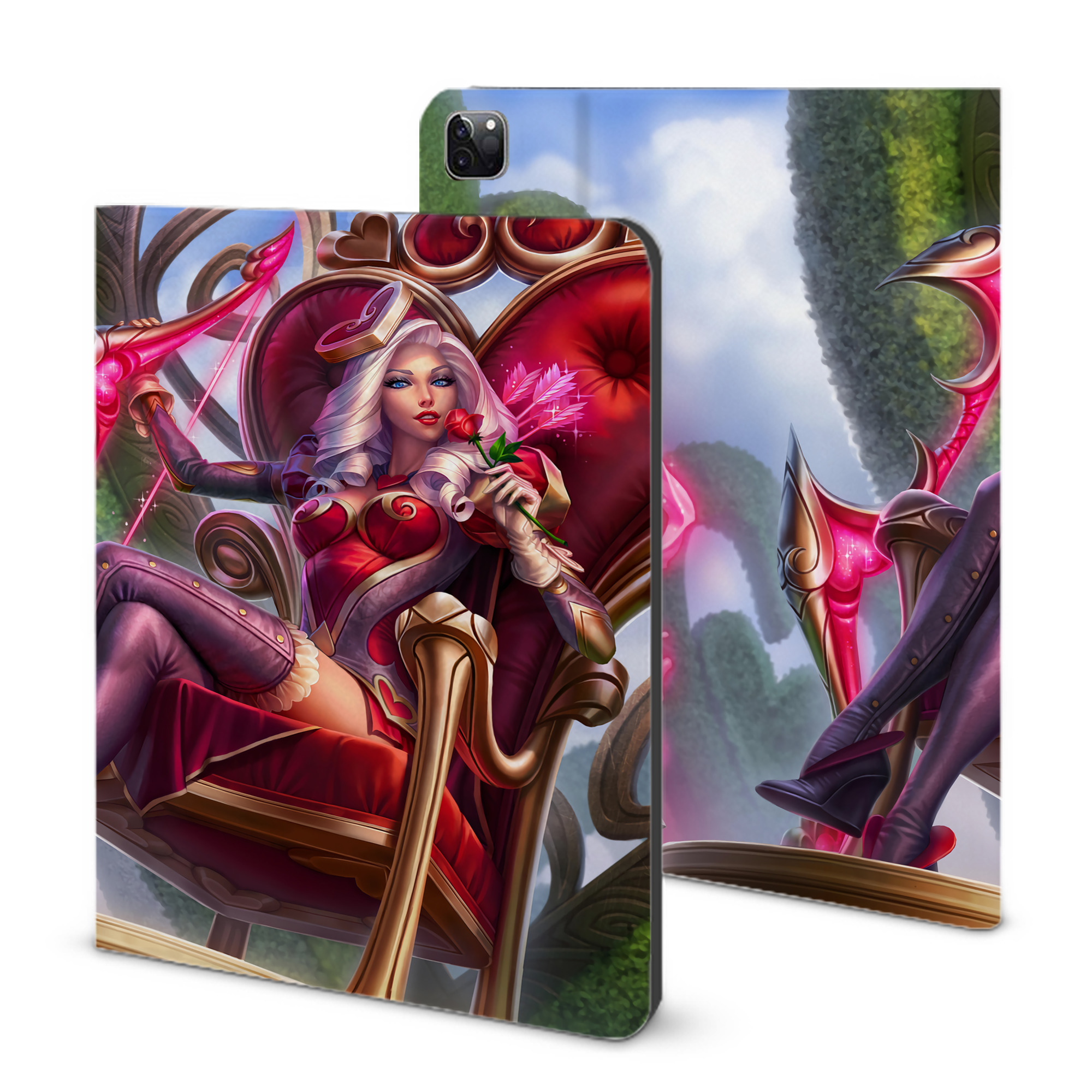 （画像用） リーグ・オブ・レジェンド League of Legends LOL IPad ケース ブック型 PUレザー TPU 耐衝撃 軽量 薄型 ペン収納なし 全面保護 IPad 各モデル対応